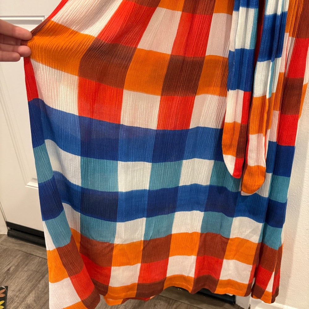 NWOT Mara Hoffman Swim Katinka Weave Colorful Plaid Maximalist Maxi Dress Sz S - Picture 5 of 15